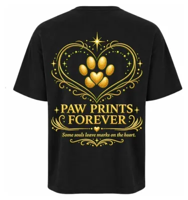 Produktbild von Damen Oversize T-Shirt Schwarz XS – Bedrucktes Shirt mit Hunde Motiv aus Baumwolle – LUNØIR ©