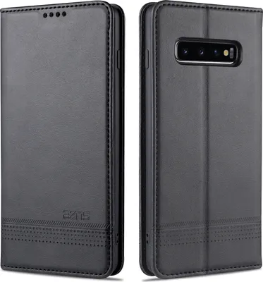 Obrázek produktu pro Samsung S10 Pouzdro, Peněženka s Magnetickým Uzávěrem a Stojánkem, Kožené Flip Pouzdro pro Samsung Galaxy S10 černé