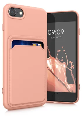 Produktbild von kwmobile Handyhülle für Apple iPhone SE (2022) / SE (2020) / 8 / 7 Hülle mit Kartenfach - TPU Case - Kabelloses Laden - Schutzhülle Cover in