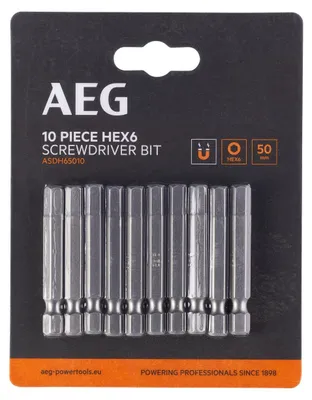 Produktbild von AEG Bits 50 mm Sechskant 6 10 Stück. ASDH65010
