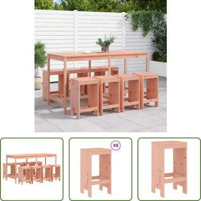 Produktbild von The Living Store 9-tlg. Gartenbar-Set Massivholz Douglasie