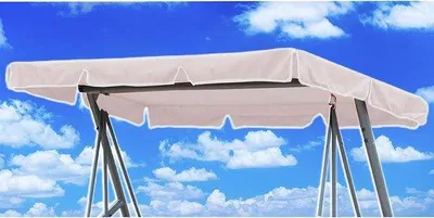 Immagine prodotto di Panchina a dondolo con tettuccio 210x145, tettuccio parasole universale, bianco, 100% poliestere