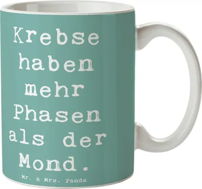 Produktbild von Mr. & Mrs. Panda Pott Spruch Krebs Phasen - Meeresbrise - Geschenk, Horoskop, Geschenke Sternzeichen, Tasse, Emotionen, schöne, Wasserzeichen, Tierkreiszeichen, Teetasse