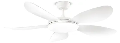 Immagine prodotto di Ventilatore da soffitto in metallo bianco 130 cm, 36W LED, 6 velocità, Telecomando incluso, luce dimmerabile con temperatura regolabile - Perenz