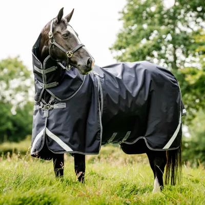 Produktbild von Horseware Rambo Optimo Turnout Plus 0g, Größe:145 cm / 6'6, Farbe:Navy/Thunderstorm Grey/Silver