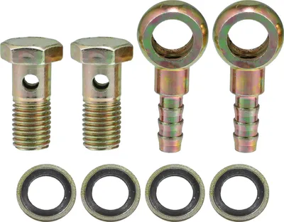 Image de M12x1.5 8mm Banjo Verrouille Tuyau Barbillon Raccords Adaptateur pour Voiture (Ensemble de 2)