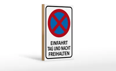Produktbild von Holzschild Hinweis 12x18cm Einfahrt Tag und Nacht freihalten