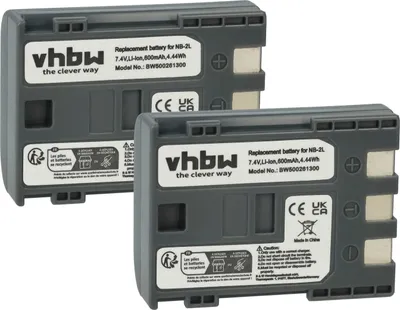Produktbild von vhbw 2x Akku kompatibel mit Canon EOS 350D, 400D Videokamera Camcorder (600 mAh, 7,2 V, Li-Ion)