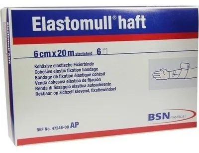 Productafbeelding van Elastomull Haft, zelfklevende elastische fixeer verband, 6 cm x 20 m, wit | Verpakking (6 verbanden)
