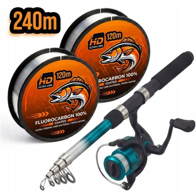Produktbild von Angelset: Teleskopangel 270 Cm, Rolle Mit 2 Spulen, 240 M Angelsnur
