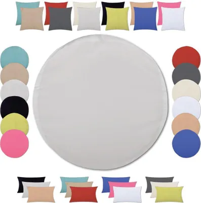 Produktbild von Kissenhülle (Serie Ellen) Ø 50cm Zierkissenhülle Dekokissenhülle Dekokissen, Farbe: Hellgrau