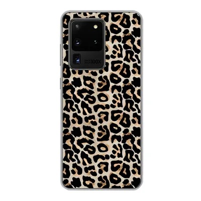 Produktbild von MuchoWow® Handyhülle Schutzhülle Hülle für Samsung Galaxy S20 Ultra Pantherdruck - Braun - Luxus Silikon Softcase Handy Hülle - Karteninhaber