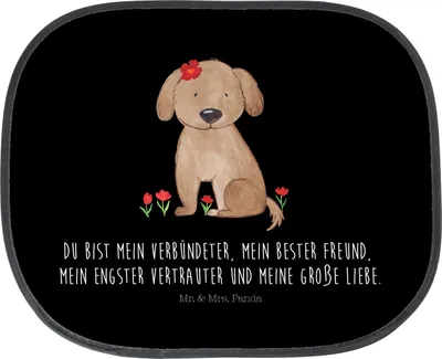 Produktbild von Mr. & Mrs. Panda Auto Sonnenblende Hund Dame - Schwarz - Geschenk, sonnenschutz saugnapf, Verliebt, Lieb, Liebenswert, Fürs, fenster, Sprüche, Hunde, Liebe