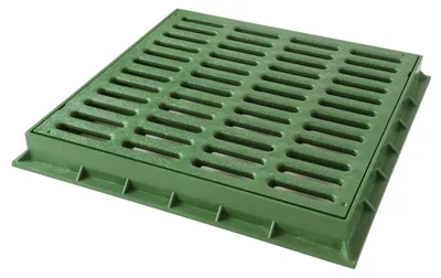 Rahmen mit Gitterrost, PVC, grün, 400 x 400 mm