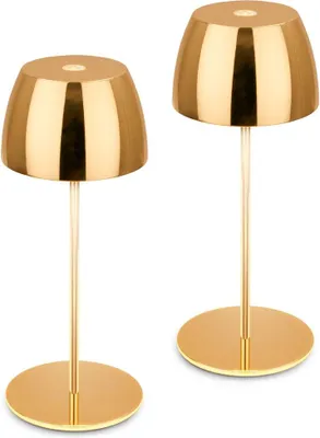 Produktbild von Briloner Serina Mini LED Tischlampe kabellos IP44, Dimmbar, Touch, Spritzwasserschutz, akku, gold, Ø8 x 20 cm