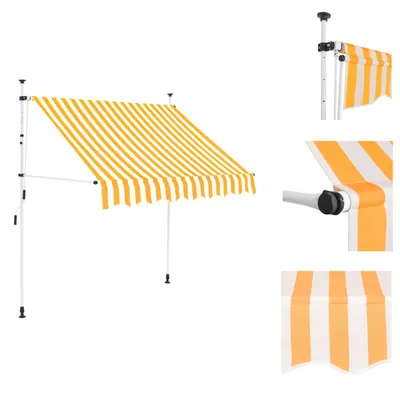 Produktbild von vidaXL Einziehbare Markise Handbetrieben 150 cm Orange/Weiß Gestreift -  Markisen