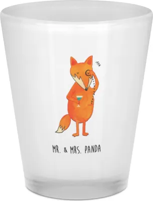 Produktbild von Mr. & Mrs. Panda Schnapsglas Fuchs Lord - Transparent - Geschenk, Spruch Lustig, Schick, Neugierig, Gläschen, Stamperl, Likörglas, Cocktail, Monokel, Stamper, Likör Glas