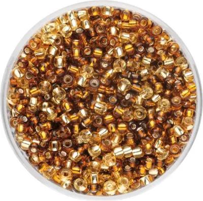 Produktbild von Rocailles Mix Silbereinzug beigebraun 2,6 mm 17 g