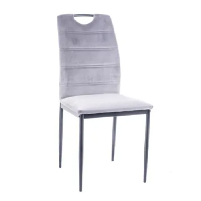 Produktbild von Samtstoff Stuhl Rip Velvet hellgrau - Po