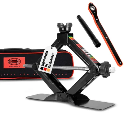 Obrázek produktu pro HEYNER® Nůžkový zvedák s extra velkou základnou, klika, nosnost 1,5 t, taška,  GS