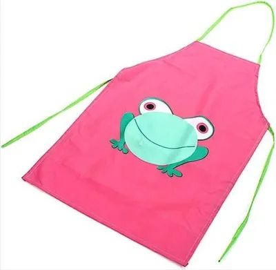 Produktbild von CHPN - Malschürze - Kinderschürze - Schürze - Kochschürze - Rosa - Mit Frosch - Krabbelschürze - Malschürze für Kinder - Bastelschürze - Malschürze - Einheitsgröße