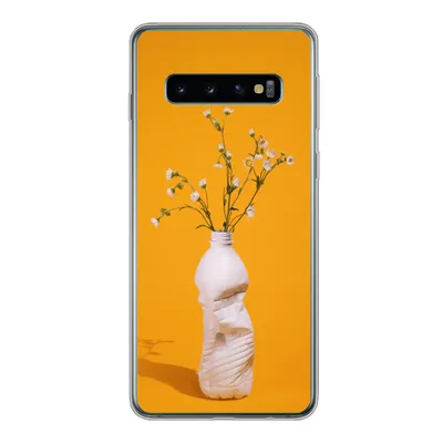 Produktbild von MuchoWow® Handyhülle Schutzhülle Hülle für Samsung Galaxy S10 Flasche - Blumenstrauß - Gelb Silikon Softcase Handy Hülle - Handytasche