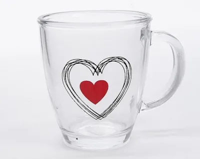 Produktbild von Glas Kaffeebecher Kaffeeglas Teeglas mit Herz