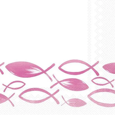 Produktbild von Servietten 25x25 cm - JOYFUL FISH pink