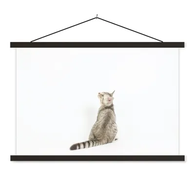 Produktbild von MuchoWow® Textilposter Katze - Haustiere - Fell 150x100 cm mit schwarzem Rahmen - Schlafzimmer