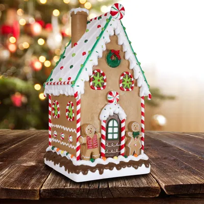 Produktbild von XL Lebkuchenhaus 52cm Deko Weihnachtshaus braun