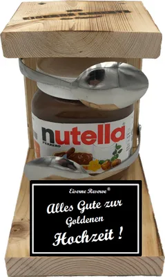Produktbild von Alles Gute zur Goldenen Hochzeit - Eiserne Reserve Löffel Nutella - Nutella Geschenk - Geschenk für die Goldene Hochzeit