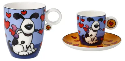 Produktbild von Goebel Porzellan Tasse & Espressotasse Love Dog 400ml & 100ml Ed Heck