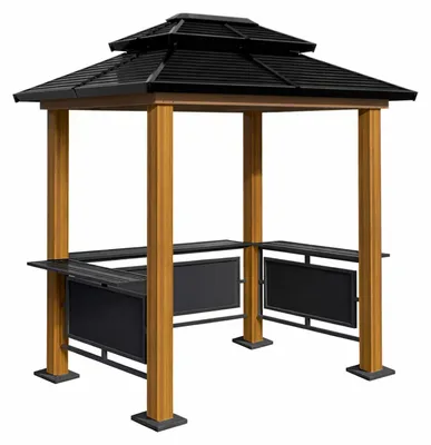 Produktbild von Sojag Aluminium Grillpavillon Maui Holzoptik 158x249x278 cm