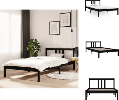 Obrázek produktu pro vidaXL Postel z masivu černá 100x200 cm - Postele a válendy