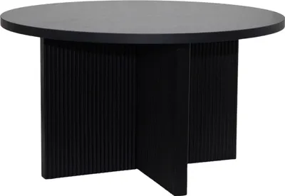 Immagine prodotto di Tavolino da caffè rotondo scandinavo da 80 cm con effetto legno nero - Oviala Cassidy