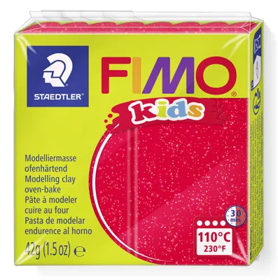 Produktbild von STAEDTLER FIMO kids 8030 ofenhärtende Modelliermasse Einzelprodukt, 42g, glitter rot