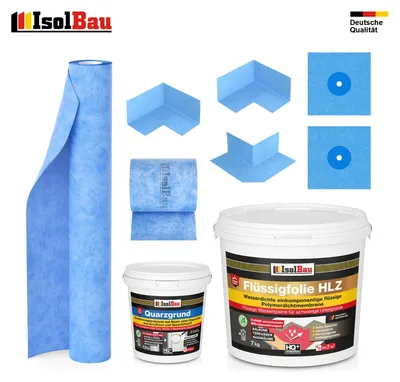 Dichtset Flüssigfolie HLZ 7 kg Quarzgrund Dichtband Dichtbahn Dusche Balkon Bad