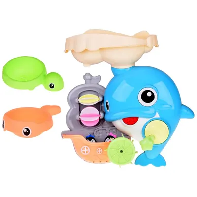 Produktbild von Fröhliches Delfin-Badespielzeug + Pinguinboot ZA5064