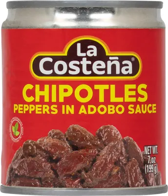 A can of La Costeña Chipotle Peppers in Adobo Sauce.