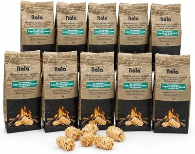 Produktbild von 10 kg Premium Holzwolle (10x1 kg) | Anzündwolle, Kaminanzünder aus Holz und Wachs, Anzünder, Grillanzünder, Feueranzünder, Holzwolle, Holzanzünder, Öko Ofenanzünder für Grill und Kamin/Art. 147 (10)