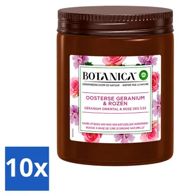 Produktbild von 10 x Botanica by Air Wick Geurkerze - Geranium & Rosen - Vorteilspackung - 10 Stücke