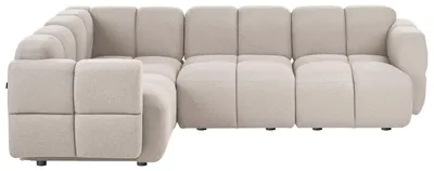 Zdjęcie produktu dla BELIANI Sofa prawostronna narożna modułowa 4-osobowa beżowa tapicerowana nowoczesna 3 elementy modułowe kanapa