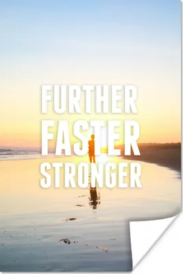 Produktbild von MuchoWow® Poster Sport - Zitate - 'Weiter schneller stärker' - Sprichwörter 80x120 cm - Papierdruck
