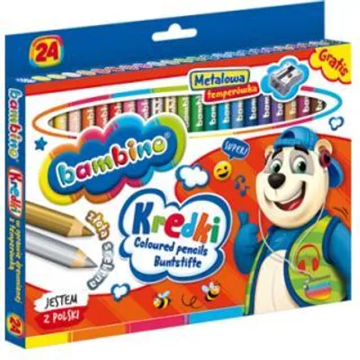 Produktbild von Premium Bambino Kreativ-Malset: 18 Hochwertige Holzfarbstifte mit Anspitzer für Junge Künstler