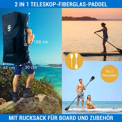 Produktbild von Kipu Allrounder Tandem aufblasbares Paddelboard SUP-Board-Set Cruiser
