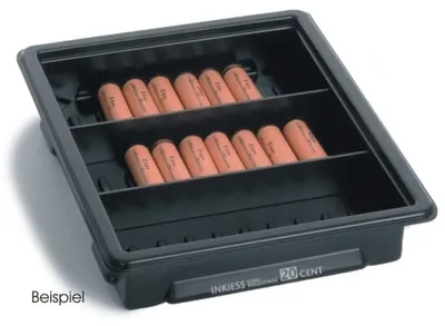 Produktbild von Rollentrog 2 Euro 3 Fächer BxTxH 29x31x7,5cm schwarz