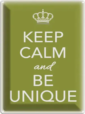 Produktbild von vianmo Blechschild 40x30 cm Keep Calm and be unique