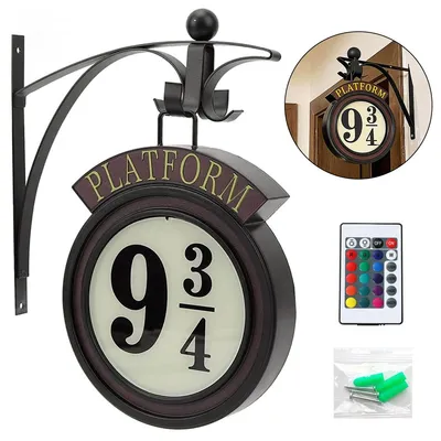 Produktbild von 3D-Symbollampe, Plattform 9 3/4,Wandlampe mit Fernbedienung ,16 Farbwechsel & Dimmbar,Doppelseitiges Design,Geschenk für Fans