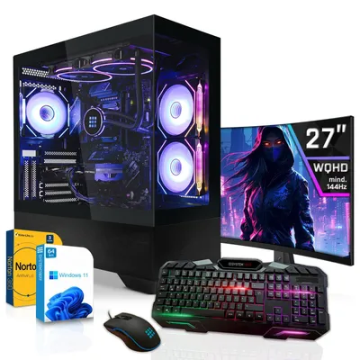 Produktbild von SYSTEMTREFF Gamer PC-Set - Core i7-14700KF - Nvidia GeForce RTX 5070 12GB - 32GB DDR5 - 1TB NVMe - Gaming Monitor 69 cm (27 Zoll) WQHD 180Hz - Desktop