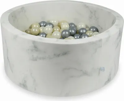 Produktbild von Trockenbecken 90x40 Marmor mit 300 Bällen: Hellgold, Silber, Opaleszenz